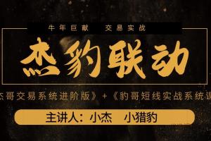 杰豹联动：豹哥短线实战系统课 杰哥交易系统进阶版合集