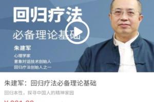 朱建军：回归疗法必备理论基础课程（mp3 mp4）