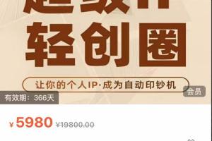 超级IP轻创圈：王一九老师主讲的超级IP轻创圈课程