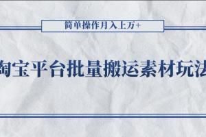 淘宝平台批量搬运买家秀赚钱项目，简单操作月入上万不是问题