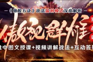 一身傲股·傲视群雄VIP实战课（百度网盘）