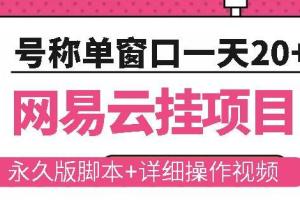 网易云云梯挂机赚钱项目，永久版脚本 详细操作视频