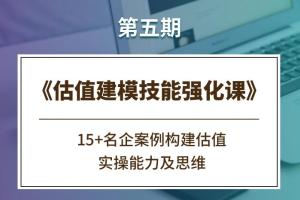 2022估值建模技能强化课《第五期》
