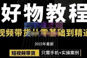 锅锅老师抖音好物赚钱课程：短视频带货从零基础到精通，只需手机 实操