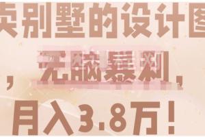 月入3.8w的别墅设计图虚拟资源暴利项目