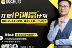 媒老板商学院·打爆IP创富计划7天线上课第3期（原价20800元）