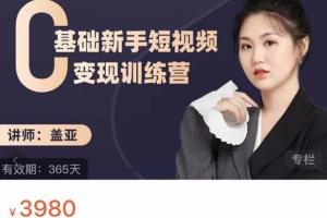 盖亚·0基础短视频剪辑赚钱培训课程