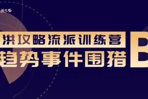 洪攻略投资研究院·趋势围猎B选股课程