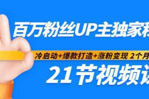 b站百万up主的运营课，冷启动 爆款打造 涨粉变现一键入门！