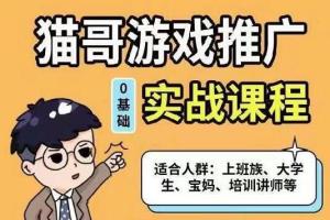 猫哥·单视频收益6位数游戏推广赚钱课程