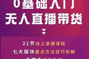 网红叫兽·一个人就可以搞定的抖音无人直播带货课程