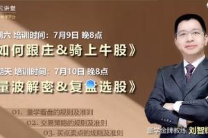 量学云讲堂刘智辉：量学识庄·伏击涨停（36期）