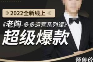 老陶2022拼多多运营系列课程
