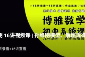 孙维刚初中数学系统课第四期全套资源（视频 资料）