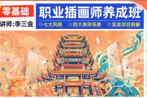 李三金2022年零基础职业插画师养成班(高清带课件)