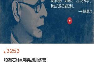 股海石林8月实战训练营
