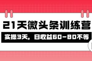 21天微头条赚钱训练营