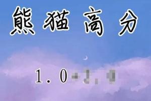 熊猫高分内部课1.0
