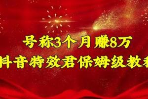 特效君.抖音特效保姆级教程，3个月赚8万