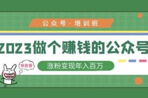 2023年公众号运营培训班,做个赚钱的公众号,涨粉变现年入百万!