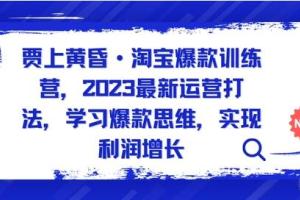爱上黄昏·淘宝爆款训练营（2023最新）