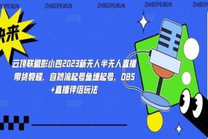 云顶联盟彭小四2023最新半无人直播带货教程（OBS 直播伴侣 鱼塘起号）