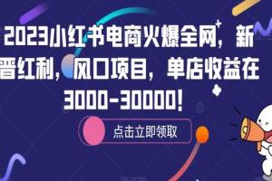 米杰·2023小红书电商教程，单店收益在3000-30000！