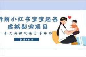 黄岛主·小红书宝宝起名虚拟副业项目拆解(教程 软件)