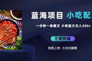 小吃配方赚钱项目教程：日入300 的冷门赚钱项目（附684G小吃配方）