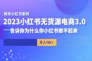 阿本·小红书无货源电商3.0，实战告诉你为什么你小红书做不起来