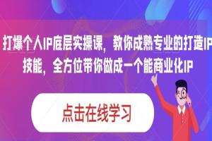 蟹老板·打爆个人IP底层实操课，全方位带你做成一个能商业化IP