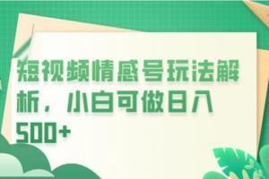 短视频情感短信冷门暴利项目，小白月入万元