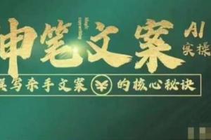 神笔文案AI实操课，撰写S手文案的核心秘密