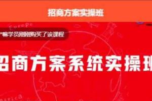 一度招商·招商方案系统实操班(原价1980元)
