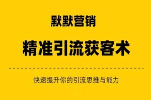 默默营销·精准引流 私域营销 逆袭赚钱（三件套）