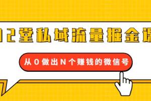 私域流量掘金课_从0做出N个赚钱的微信号