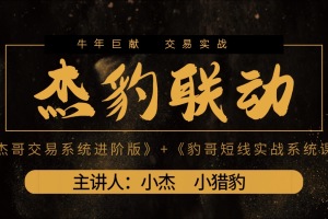 2021杰豹联动系统课_《豹哥短线实战系统课》和《杰哥交易系统进阶版》视频 讲义（2更）