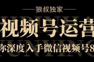 狼叔独家【视频号8.0运营实战课】带你深度入手微信视频号