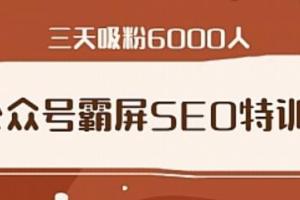 郭耀天：公众号霸屏SEO特训营，9天实现公众号被动精准引流