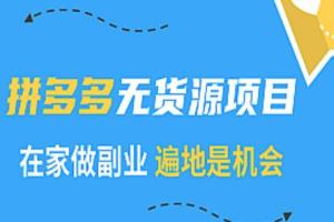 2021拼多多无货源赚钱教程，一个可以躺赚的电商赚钱项目