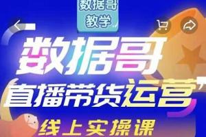 数据哥【直播带货运营线上进阶课】让普通人也能靠直播赚钱
