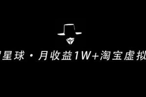 黑帽星球：月收益1W 淘宝虚拟项目