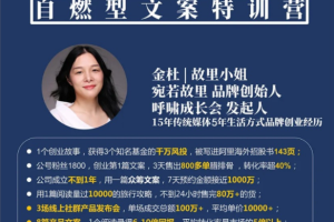 故里小姐金杜：自燃型文案训练营教程