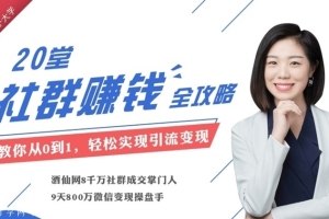 社群操盘手麦子：20节即学即用全体系社群掘金大课，教你轻松赚钱
