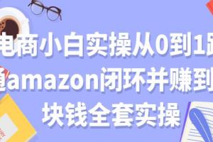 亚马逊电商：电商小白实操从0到1跑通amazon闭环并赚到一块钱全套实操