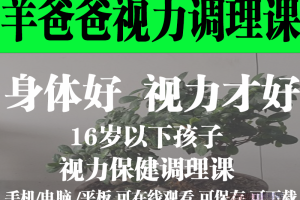 羊爸爸中医育儿：16岁以下孩子的视力保健调理课