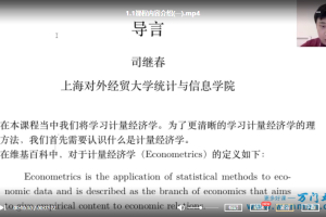 司继春：经济金融之计量经济学