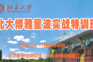 黑马王子：2021年4月北大博雅量波实战特训班