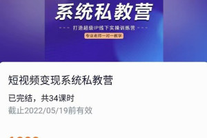 陈厂长：短视频变现系统私教营