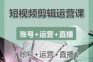 南小北·短视频剪辑运营课，零基础学习手机剪辑(账号 运营 直播)